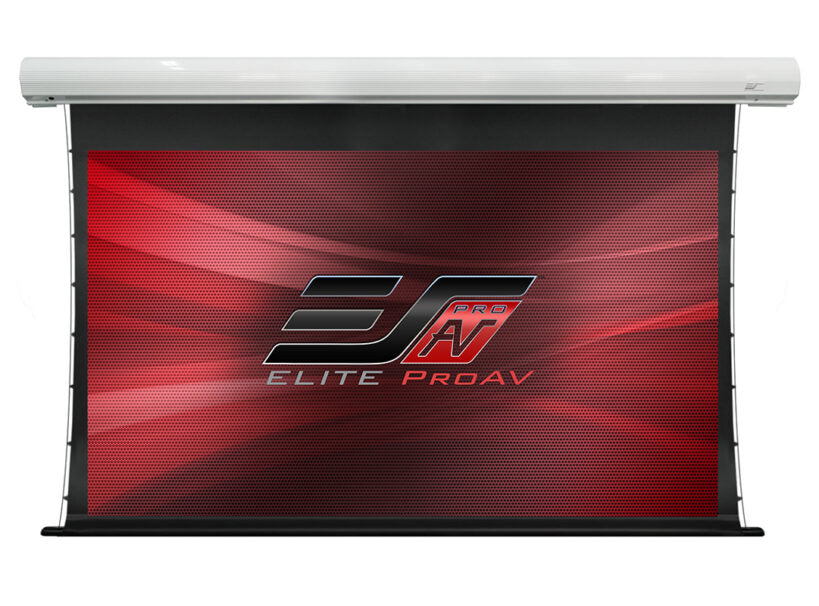 Elite Saker Tab-Tension Motorised Projector Screen with Sliding Wall Mount - from 100" to 150"