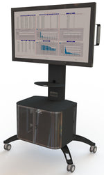 Gilkon Mobile Screen Stand with Cabinet - VESA 400 x 400, Max 60kgs