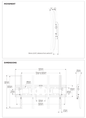 Fixed TV Wall Mount (Tiltable) (50Kg Max)