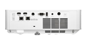 Back panel of Optoma AZK430UST Laser Ultra Short Throw Projector showing connectivity ports and vents.