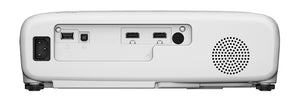 Epson EB-W55 data projector rear view showing ports and speaker design.