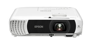Epson EB-W55 Data Projector front view with lens and logo, showcasing its 4000 lumens HD capabilities.