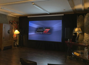Elite Saker Motorised Projector Screen with Sliding Wall Mount - from 84" to 150"