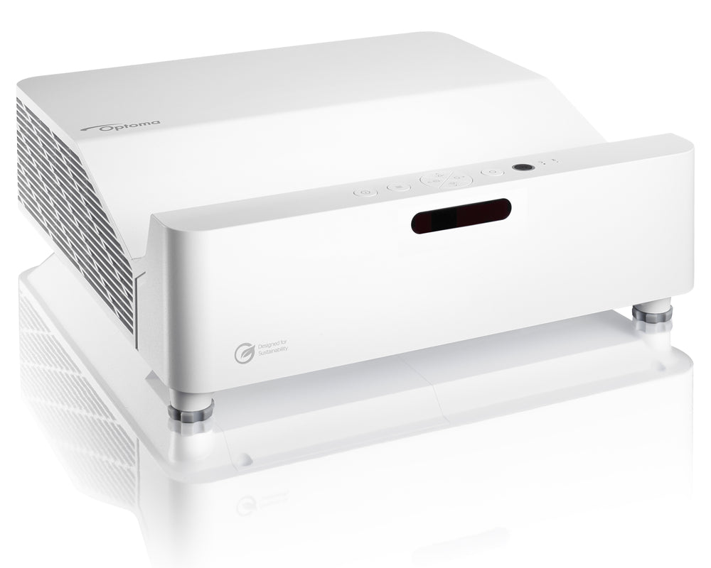 Optoma AZH430UST Laser Ultra Short Throw Projector with 4000 Lumens, 4K resolution, and maintenance-free ultra-short-throw design.