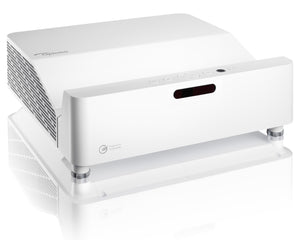 Optoma AZH430UST Laser Ultra Short Throw Projector with 4000 Lumens, 4K resolution, and maintenance-free ultra-short-throw design.