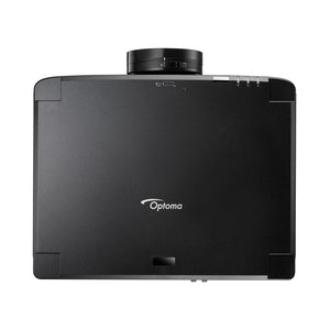 Optoma ZK810TST Short Throw Laser Projector top view showcasing 4K UHD quality and 8000 lumens for professional use